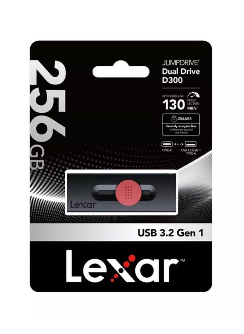 Lexar Dual Type-C and Type-A USB 3.2 Flash Drive, LJDD300256G-BNBNG, Black and Red, 256 GB - Image 4
