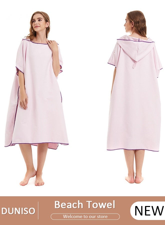 DUNISO Beach Changing Towel Surf Poncho Robe,Swim Towel Hooded Surf Poncho for Adults,Light Weight Compact Microfibre Changing Wetsuit for Women and Men,Surfing Swimming Bathing - Image 1