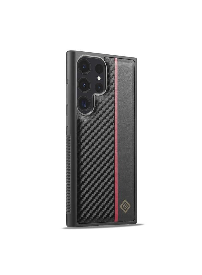 LC.IMEEKE Case For Samsung Galaxy S24 Ultra 5G 3 in 1 Carbon Fiber Texture Shockproof Phone Case - Image 2