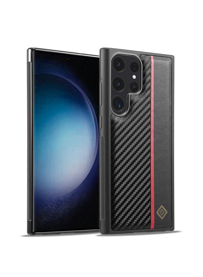 LC.IMEEKE Case For Samsung Galaxy S24 Ultra 5G 3 in 1 Carbon Fiber Texture Shockproof Phone Case - Image 1