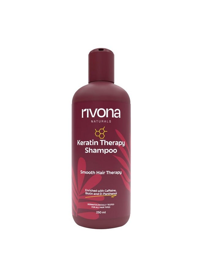 RIVONA NATURALS Keratin Therapy Shampoo, For Intense Damaged Hair Repair L Keratin Protein + Argan Oil Nourishes Dry Hair| For Dry, Damaged And Frizzy Hair 250 Ml  - Image 1