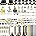 JellyArch 204 Pcs 2026 New Years Eve Party Supplies for 50 Guests Includes Top Hats Cone Hats Tiaras Glasses Horns Squawkers Blowouts Bead Necklaces Lei Necklace Happy New Year Party Favors - Image 2