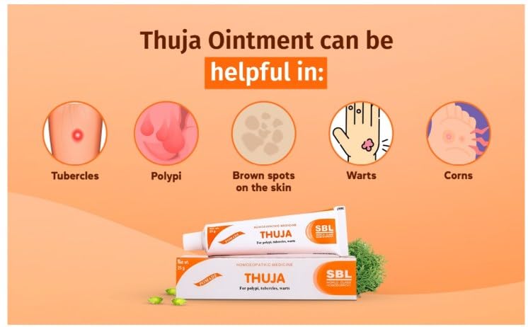 SBL Thuja Ointment|Natural Relief Cream For Warts, Polypi & Tubercles- 25Gm (Pack of 3) - Image 4