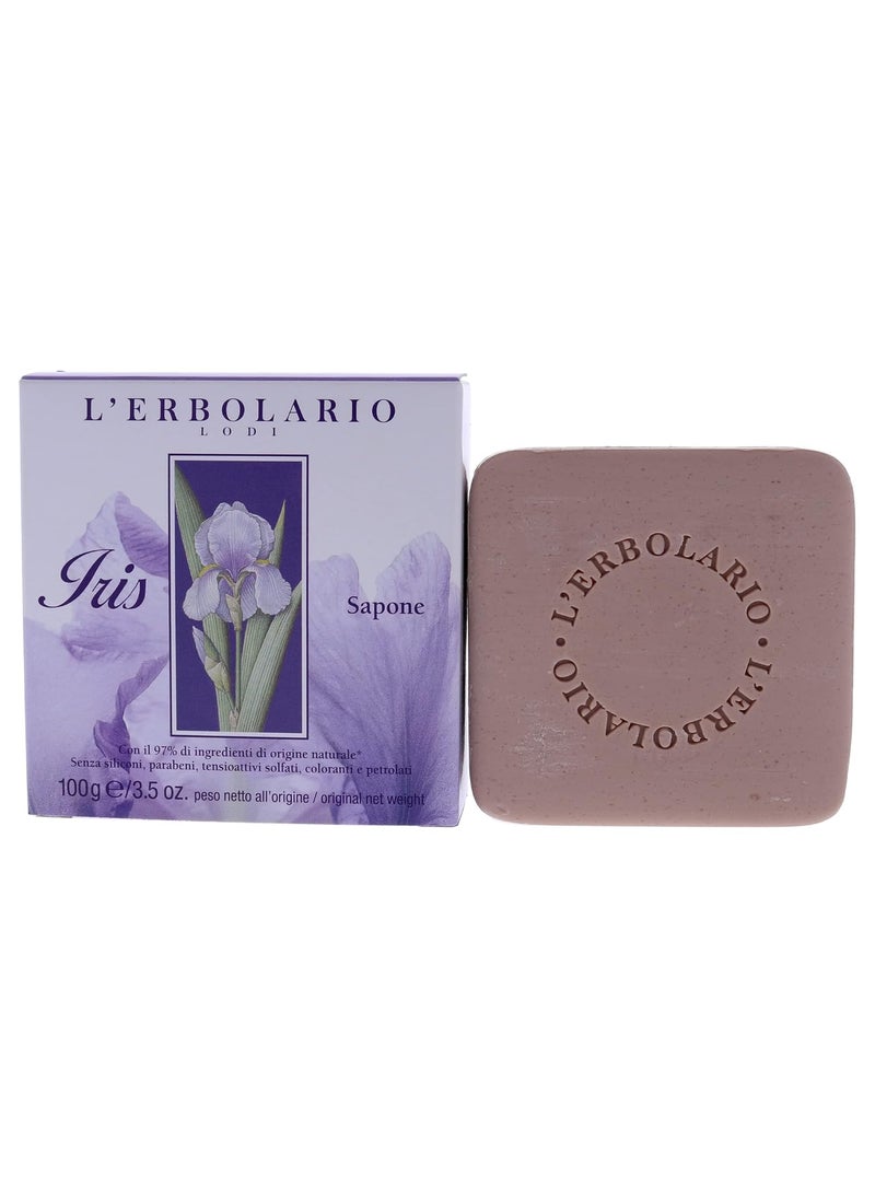 L'Erbolario - LErbolario Iris Bar Soap  Enriched With All Natural Ingredients And Aromatic Fragrances  Cleanses And Moisturizes Skin  Long Lasting And Creates A Rich Creamy Lather  35 Oz - Image 1