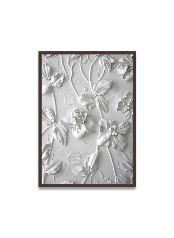 ماركتنا لوحة جدارية قماشية فنية لتزيين الحائط بتصميم تجريدي مع برواز بني مجوف مقاس 120x80سم قطعة واحدة - Image 2