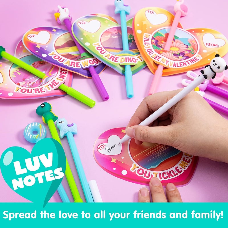 JOYIN 28 Packs Valentine Cards with Animal Pen, Valentine Stationary Gift Set for Kids, Classroom Exchange Prizes, Valentine Exchange Gifts, Valentine’s Greeting Cards - Image 5