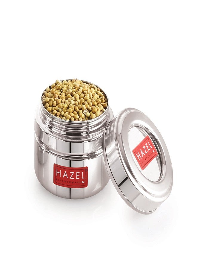 HAZEL Stainless Steel Small Container for Kitchen | 200 ml Each Transparent Lid Containers for Storage | Small Container for Spices, Set of 6 - Image 4