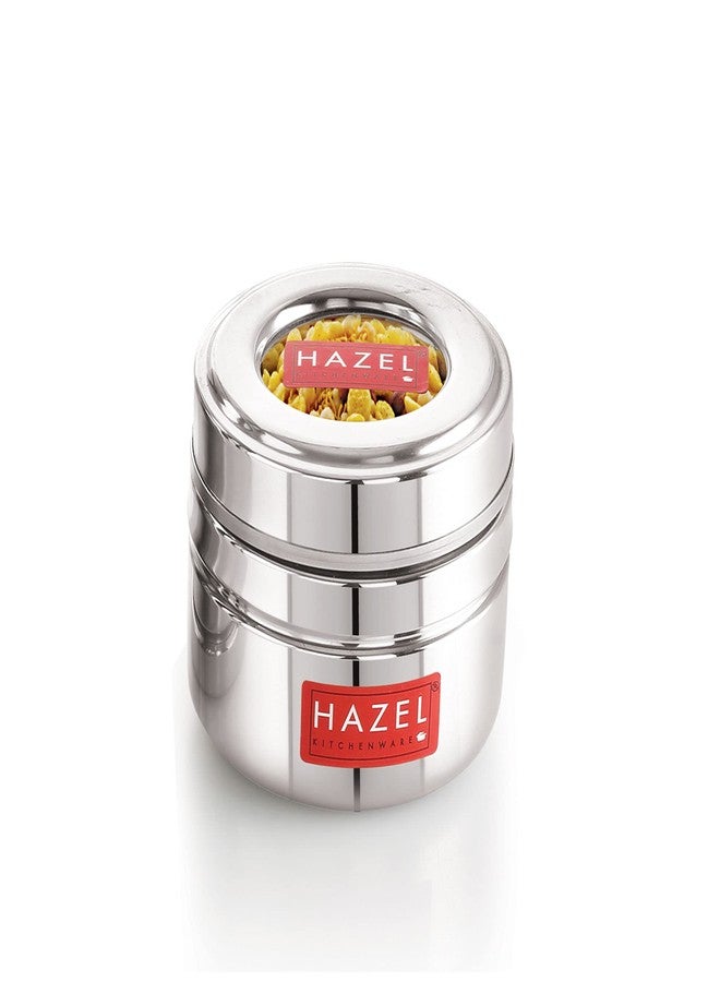 HAZEL Stainless Steel Small Container for Kitchen | 200 ml Each Transparent Lid Containers for Storage | Small Container for Spices, Set of 6 - Image 5