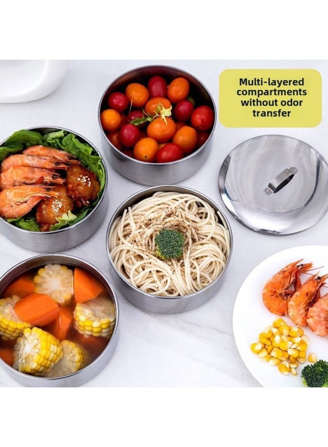 Multi-layer Stainless Steel Food Grid Multi-layer Basket Lunch Box Portable Lunch Box Source Manufacturer Southeast Asia-Specifications:14cm4-layer Food Grid (Bakelite Handle)  - Image 5