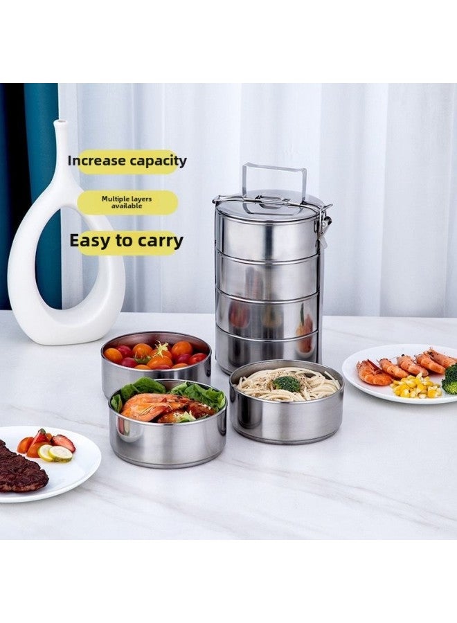 Multi-layer Stainless Steel Food Grid Multi-layer Basket Lunch Box Portable Lunch Box Source Manufacturer Southeast Asia-Specifications:14cm4-layer Food Grid (Bakelite Handle)  - Image 4