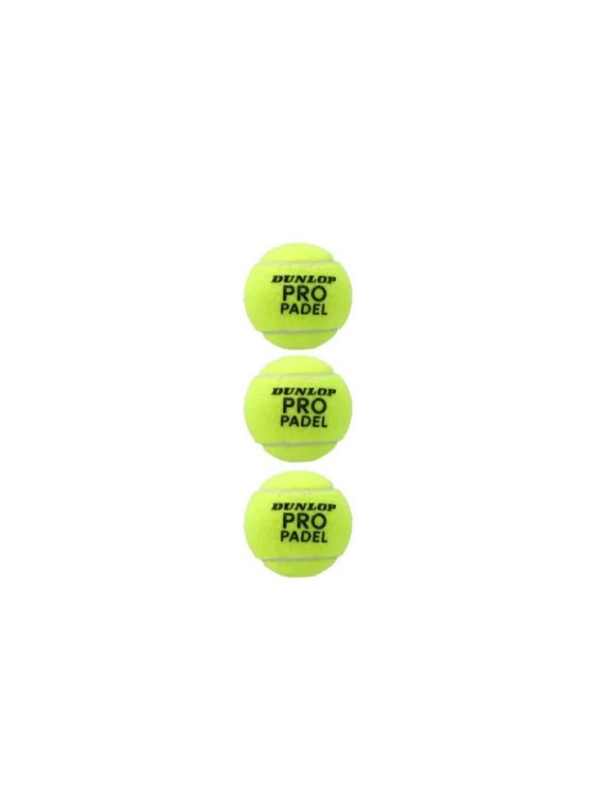 DUNLOP Pro Padel Balls 3 Pack  Color: Yellow  - Image 2