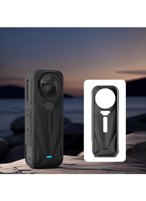 Protective Case For Insta360 X5 Silicone Cover Waterproof Shockproof Protective Case Skin For Camera & Lens Access, Easy Installation -Black