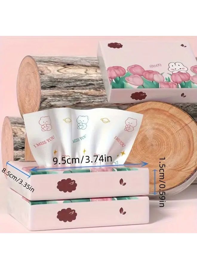 4 عبوات مناديل جيب أرنب زهرية ناعمة وزخرفية للاستخدام اليومي في حفلات العائلة - Image 4