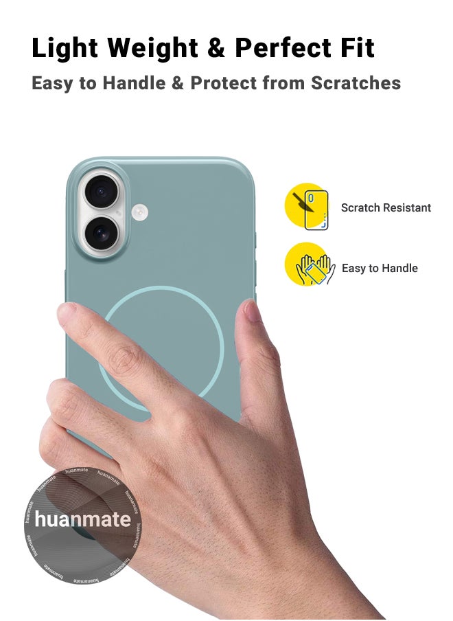 huanmate - iPhone 16 MagSafe Light Green Case -【Anti-Yellowing】【High-Grade Strong Magnets】【 Extreme Durability Protection】Ultra Slim Crystal Clear, Wireless Charging Compatible Cover for Apple iPhone 16 - Image 1
