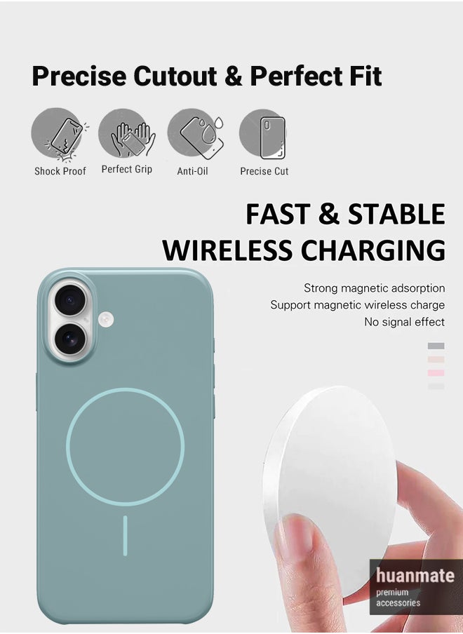 huanmate - iPhone 16 MagSafe Light Green Case -【Anti-Yellowing】【High-Grade Strong Magnets】【 Extreme Durability Protection】Ultra Slim Crystal Clear, Wireless Charging Compatible Cover for Apple iPhone 16 - Image 1