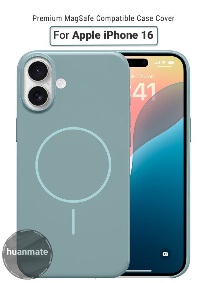 huanmate - iPhone 16 MagSafe Light Green Case -【Anti-Yellowing】【High-Grade Strong Magnets】【 Extreme Durability Protection】Ultra Slim Crystal Clear, Wireless Charging Compatible Cover for Apple iPhone 16 - Image 1
