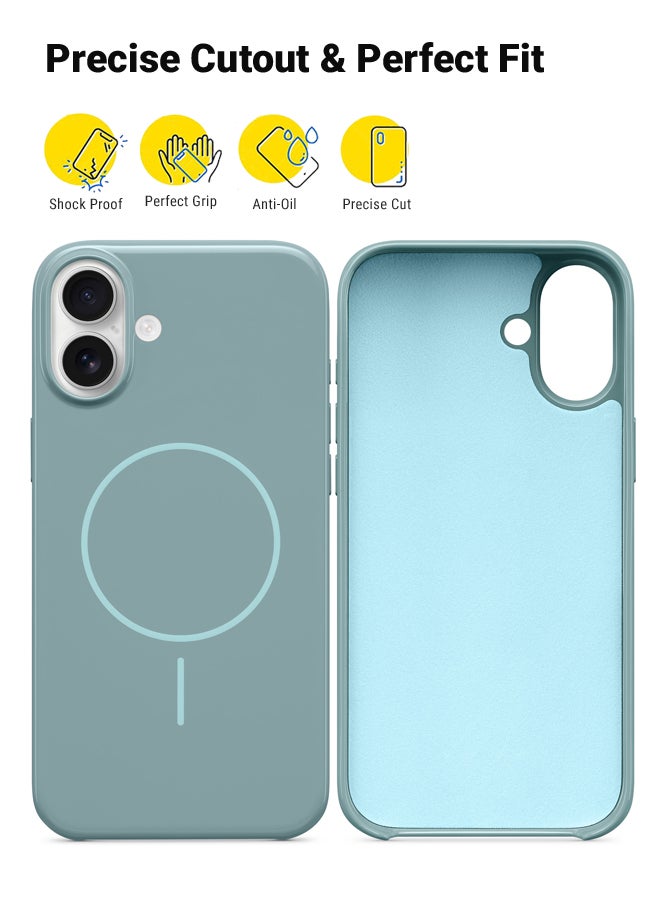 huanmate - iPhone 16 MagSafe Light Green Case -【Anti-Yellowing】【High-Grade Strong Magnets】【 Extreme Durability Protection】Ultra Slim Crystal Clear, Wireless Charging Compatible Cover for Apple iPhone 16 - Image 1