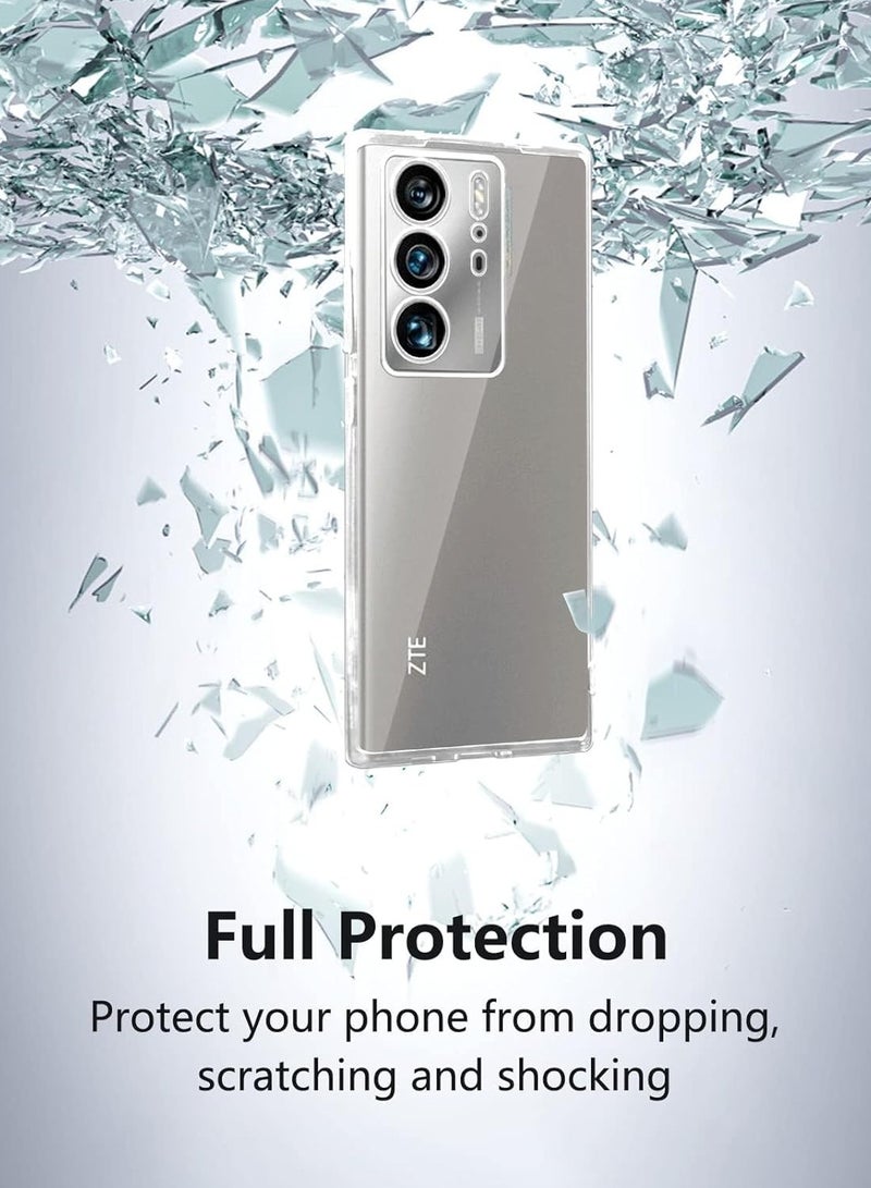 general Case Compatible with ZTE AXON 40 Ultra Case TPU Silicone Slim Transparent Anti Yellowing Anti-scratch Anti-shock Case for AXON 40 Ultra Mobile - Image 4