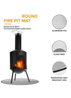 Round 36” Fire Pit Protector Outdoor Fireproof BBQ Grill Firepit Mat - Heat Deflector Protecting Floor, Decking, Patio, Campsite, Chiminea, Grass, Bonfires for Heat Fire Damage - pzsku/Z8B61BB644730FD61E4DBZ/45/_/1698713132/989b56d8-89be-4b2d-afa0-b8610e56df3f