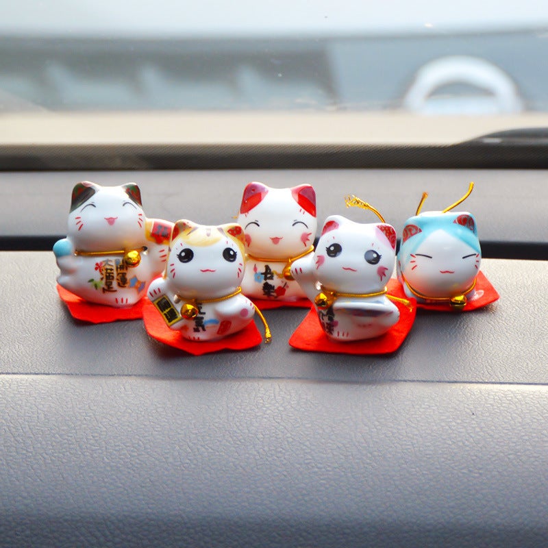 Luckful Cat Car Ornaments Small Size Mini Cute Cat Car Ornaments Ornaments Suit Car Safety Ornaments - Image 3