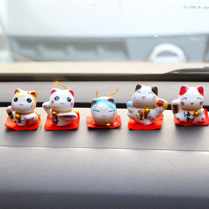 Luckful Cat Car Ornaments Small Size Mini Cute Cat Car Ornaments Ornaments Suit Car Safety Ornaments - Image 5