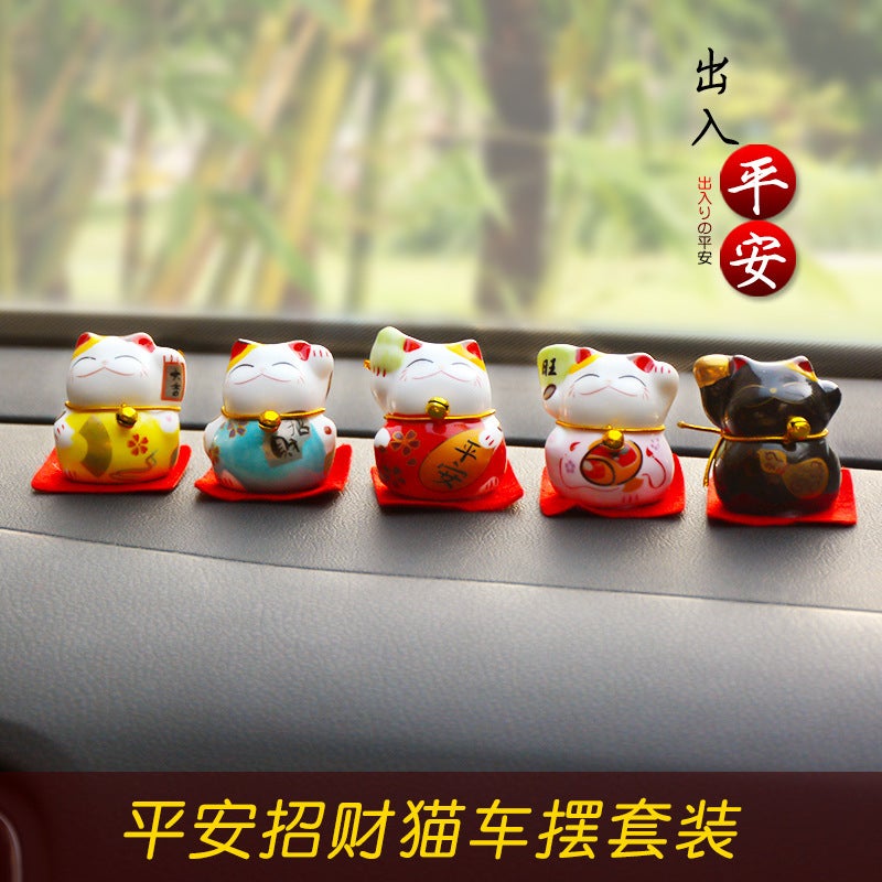 Luckful Cat Car Ornaments Small Size Mini Cute Cat Car Ornaments Ornaments Suit Car Safety Ornaments - Image 2