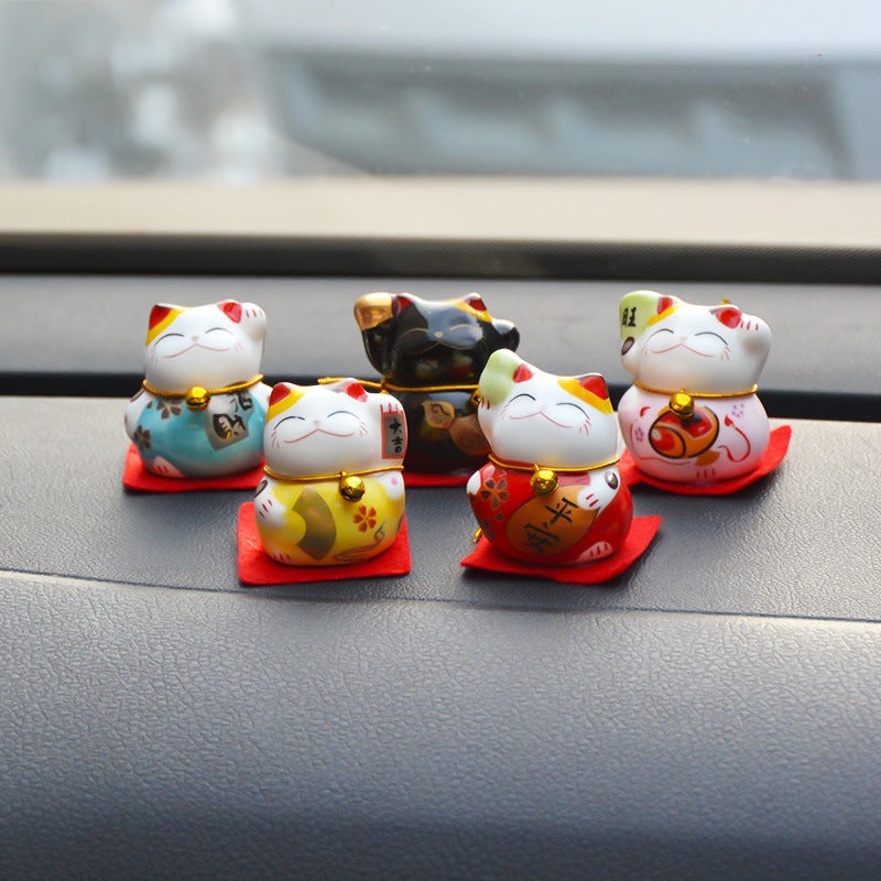 Luckful Cat Car Ornaments Small Size Mini Cute Cat Car Ornaments Ornaments Suit Car Safety Ornaments - Image 4