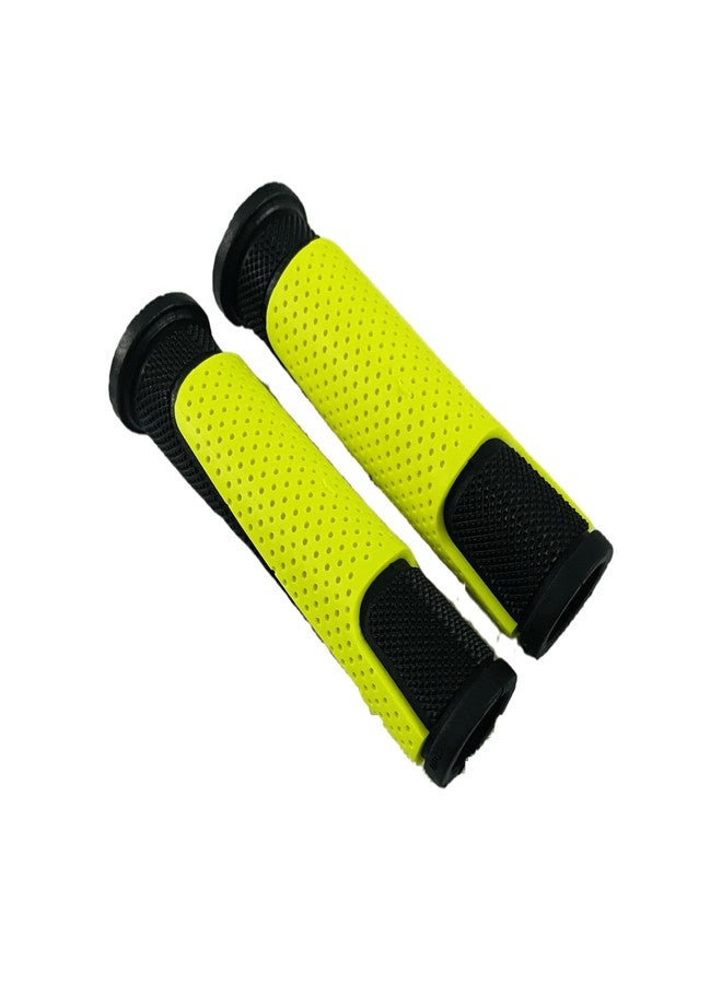 Shrenik Cycle Handle Grip for 24-29 Inch Bicycle Dual Color Soft Rubber Non Toxic Anti-Slip MTB/City Bicycle Handle Grip Length 13cm (Green) - Image 1