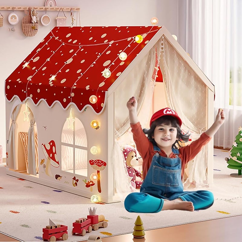 DAYONG Kids Play Tent House, Extra Large Playhouse Tent Indoor & Outdoor, Play House Kids Tent Castle, Princess Castle Tent for Boys & Girls, Play Cottage Toys Gift (Mushroom) - Image 1
