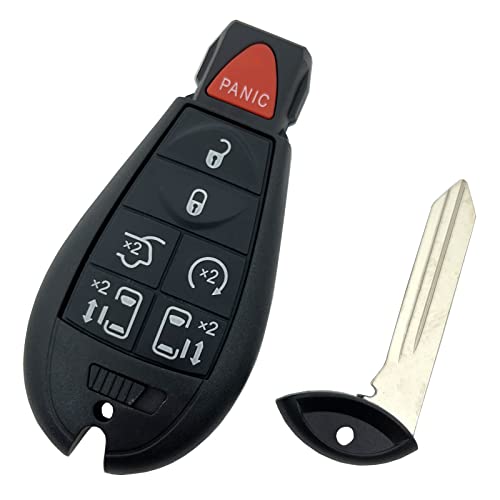 BTOZRF 7 Buttons Keyless Remote Car Key Fob Fit for Chrysler Town and Country Dodge Grand Caravan 2008 2009 2010 2011 2012 2013 2014 2015 2016 2017 2018 2019 2020 M3N5WY783X IYZ-C01C (Black) - Image 5