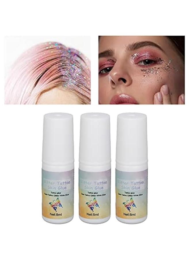 Generic 3pcs 24ml Tattoo Skin Glue, Glitter Glitten Temporary DIY Body Sequins Glue for , Face, Temporary Tattoos, Makeup  - Image 3