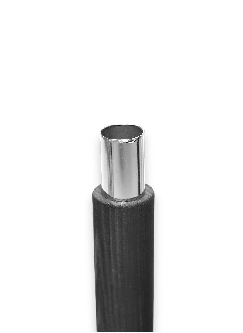 Generic Candlestick Set 5 Pieces Different Lengths Wood with Black Aluminum Base  - Image 5