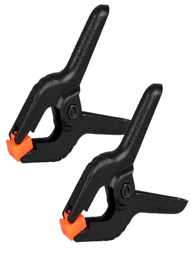 Romeda 2 Pack Spring Clamps, 8.5inch Plastic Clips, Small Backdrop Clips, Clamps Heavy Duty, Spring Clips for Crafts, Backdrop Stand, Woodworking, Photography Studios (Black) - Image 1