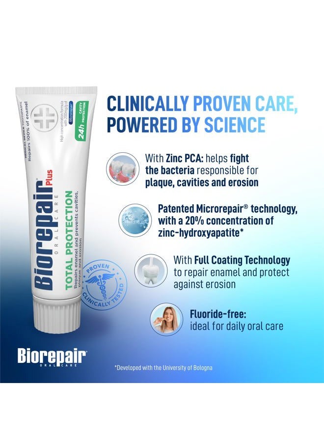 Biorepair معجون أسنان حماية شاملة بلس مع microRepair هيدروكسيباتيت - رائحة فم كريهة - إعادة المعادن وإصلاح المينا - تقليل التكلسات واللويحات - تسوس الأسنان - تآكل الحمض - بدون فلورايد - 2.54 أونصة - Image 4