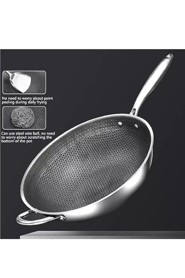 مقلاة ستانلس ستيل غير لاصقة - مقاس 32 سم - Image 3