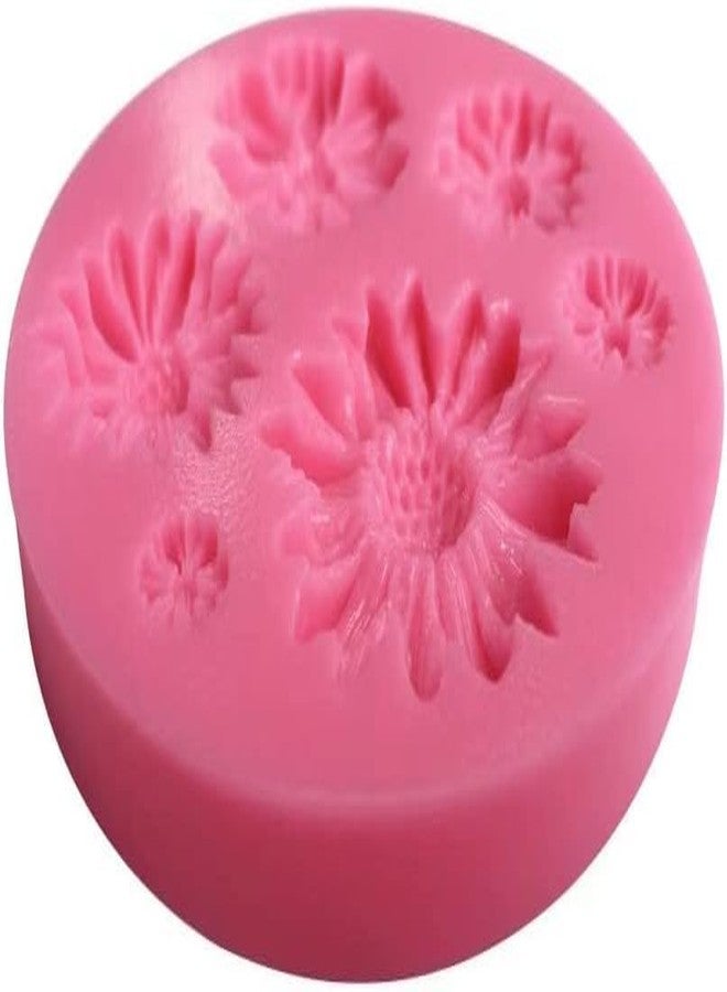 MARHABA TRADERS 6 Cavities Chrysanthemum Daisy Flower Silicone Moulds Fondant Molds Sunflower Silicone Molds Cookie Biscuit Baking Molds Chocolate Molds DIY Wedding Baby Shower Cupcake Decorations - Image 4