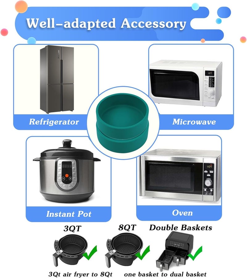ZHYEEDAA 3Pcs Air Fryer Egg Mold,Silicone Egg Molds, Individual Egg Bite Maker Reusable Egg Molds, Microwave Egg Cooker, BPA Free, Dishwasher Safe (Round-Multi) - Image 4
