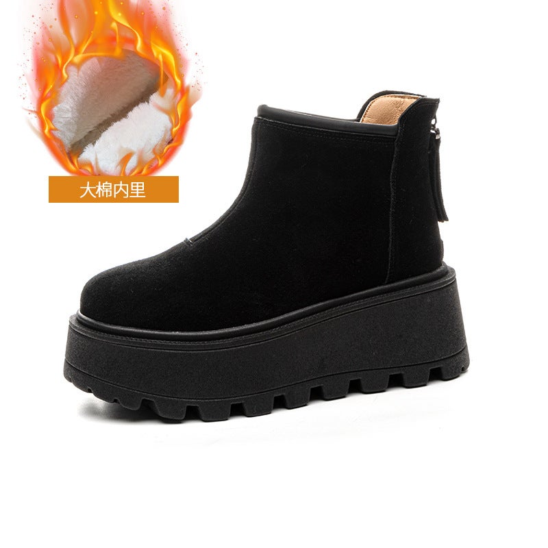 Snow Boots for Women 2026 Winter Casual Fashion Versatile Low-Top Thick-Soled Thick-Fleece Warm Short Boots with Back Zipper Women''s Boots - Image 1