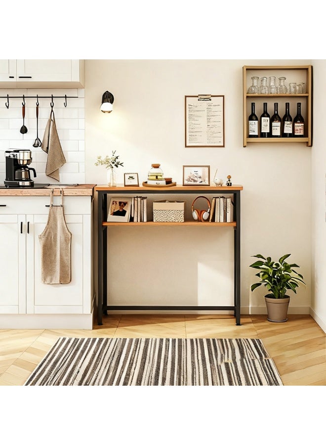 YQbest Console Table, 2 Tier Entryway Table, Kitchen Cabinet, Narrow Sofa Table for Living Room, Hallway, Foyer,Entrance, Bedroom - Image 2