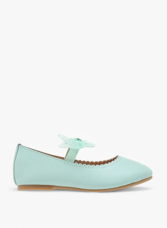 Flora Bella By Shoexpress Girls Bow Detail Ballerina Shoes with Elasticated Strap