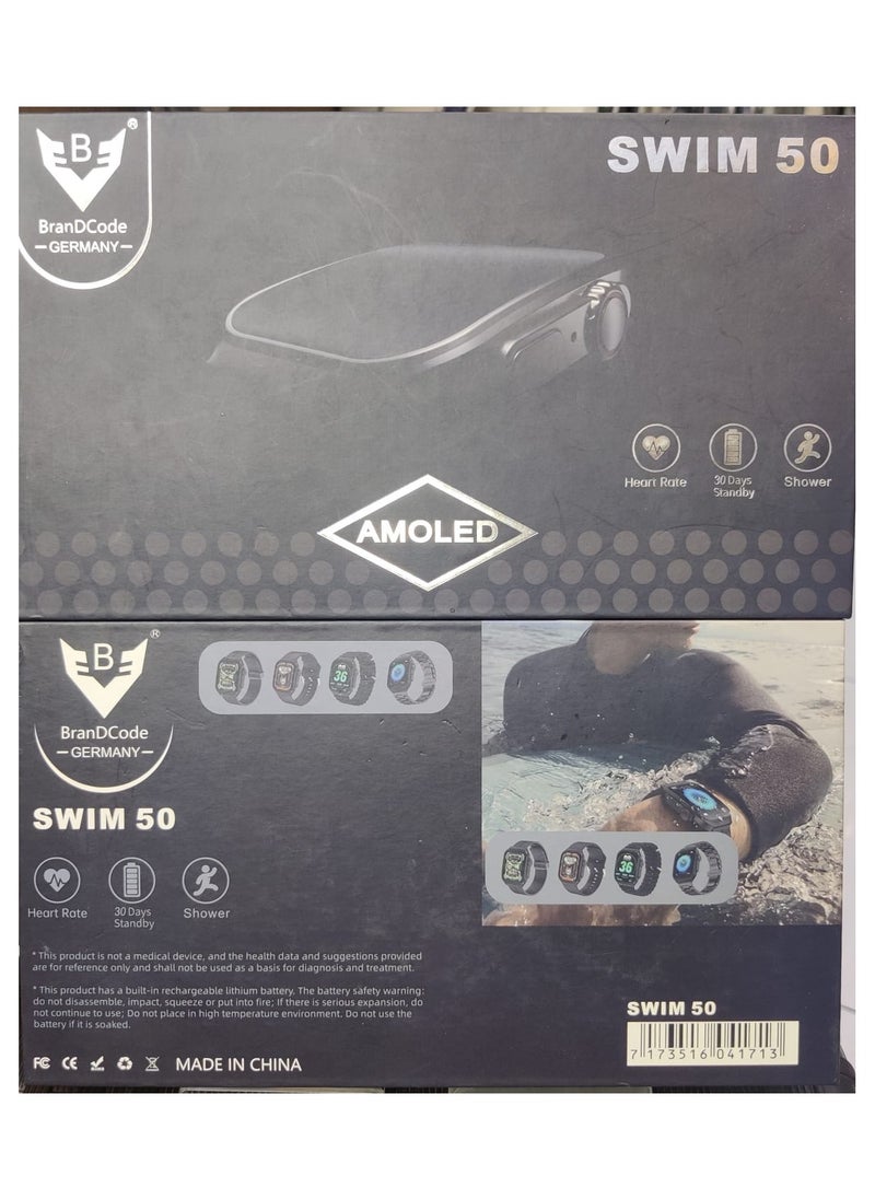 Brandcode BrandCode Swim 50 Smart Watch with AMOLED Display WATERPROOF 4 Pairs of Straps & 30 Days Standby Battery  - Image 3