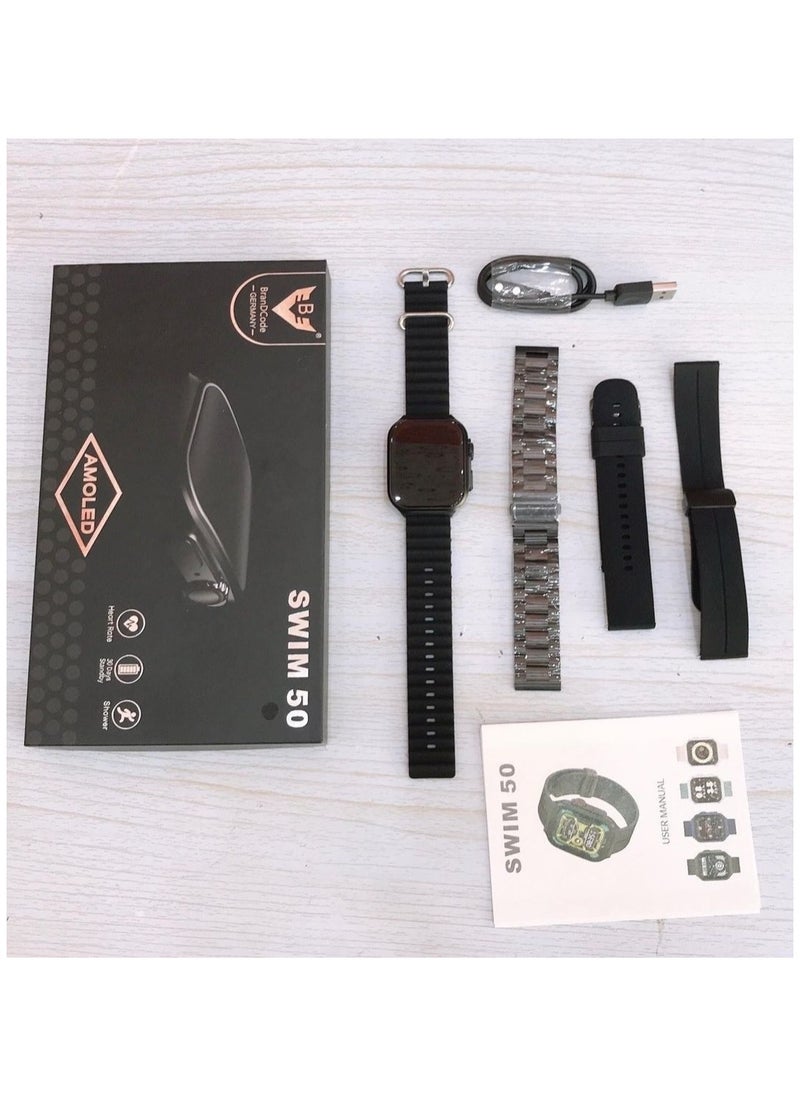 Brandcode BrandCode Swim 50 Smart Watch with AMOLED Display WATERPROOF 4 Pairs of Straps & 30 Days Standby Battery  - Image 4