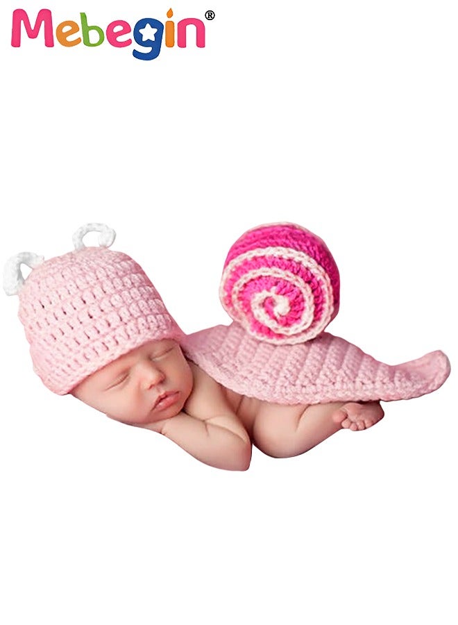 MEBEGIN Infant Snail Costume, 1-piece Knit Outfit, Handmade Knitted Newborn Photography Outfits with Adorable Design, Newborn Soft Photography Props, Creative Photoshoot Outfits for Infants, Perfect for Baby Photography Shoots, Ideal Newborn Baby Gift - Image 2