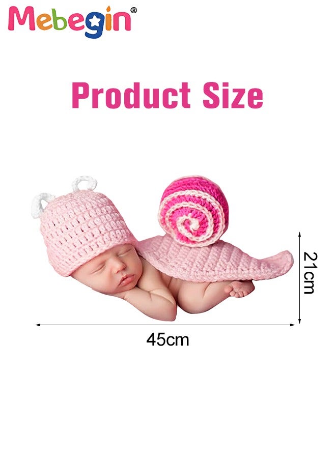 MEBEGIN Infant Snail Costume, 1-piece Knit Outfit, Handmade Knitted Newborn Photography Outfits with Adorable Design, Newborn Soft Photography Props, Creative Photoshoot Outfits for Infants, Perfect for Baby Photography Shoots, Ideal Newborn Baby Gift - Image 4