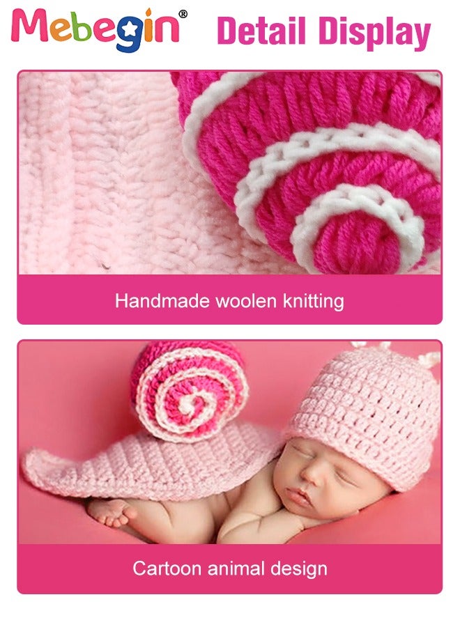 MEBEGIN Infant Snail Costume, 1-piece Knit Outfit, Handmade Knitted Newborn Photography Outfits with Adorable Design, Newborn Soft Photography Props, Creative Photoshoot Outfits for Infants, Perfect for Baby Photography Shoots, Ideal Newborn Baby Gift - Image 3