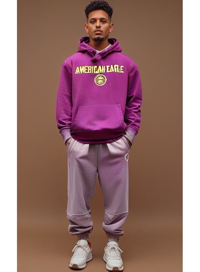 American Eagle American Eagle Graphic Hoodie Size Small - Purple  - Image 2