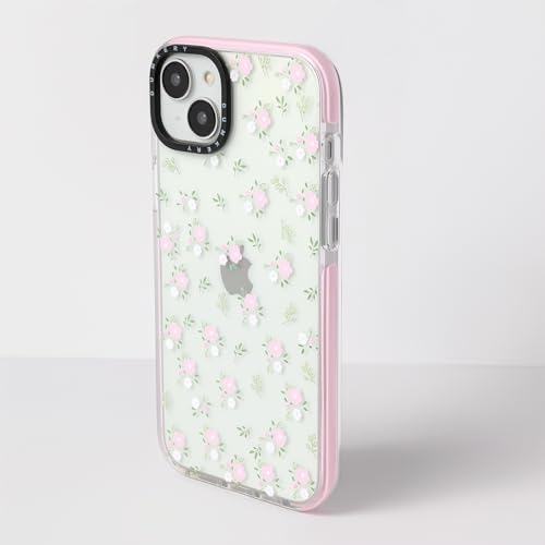 Dumkery Cute Clear Pink Flowers Phone Case Compatible with iPhone 14 Plus, Floral iPhone 15 Plus Case Aesthetic Pattern, Soft TPU Heavy Duty Protection Shockproof Bumper Cases Cover for Girls Women - Image 3