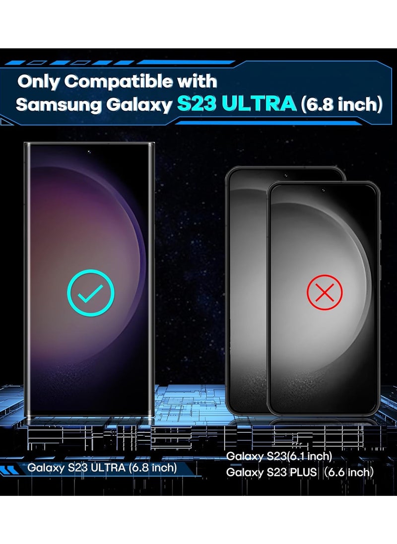 2 Pack for Samsung Galaxy S23 Ultra Screen Protector [Support Fingerprint Unlock], High definition transparent anti-scratch, no bubbles, easy to install