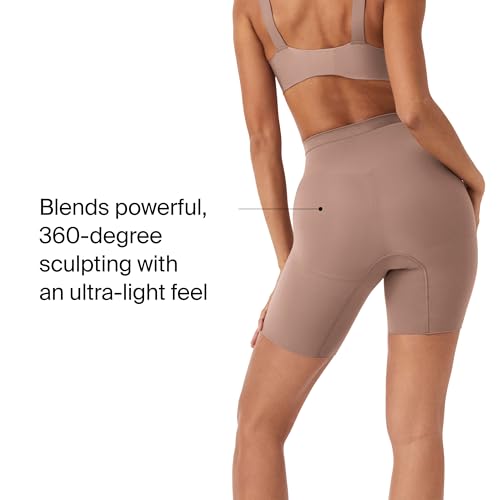 SPANXsculpt Seamless Power Mid-Thigh Short - Core Shapewear - Lightweight, All-Day Shaping & Support - No Panty Lines - Cafe Au Lait - Small - Image 4