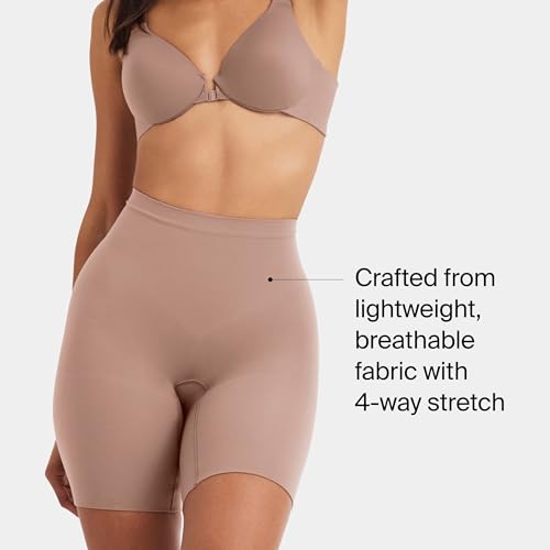 SPANXsculpt Seamless Power Mid-Thigh Short - Core Shapewear - Lightweight, All-Day Shaping & Support - No Panty Lines - Cafe Au Lait - Small - Image 3
